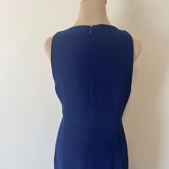 Amanda Uprichard Sleeveless Keyhole Midi Sheath Dress Blue Size L - Picture 9 of 10